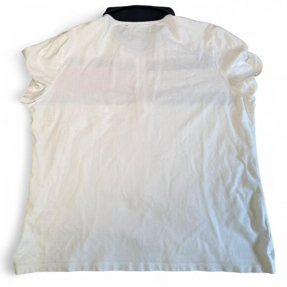 Tommy Hilfiger XXL Polo Shirt Quarter 1/4 Zip Stripe White Navy Red Sailing - Picture 8 of 9